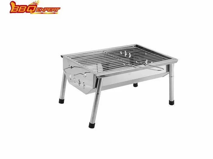 Portable Thicken S/S Grill BBQ Outdoor Foldable Żgħar Faħam Barbecue Grill