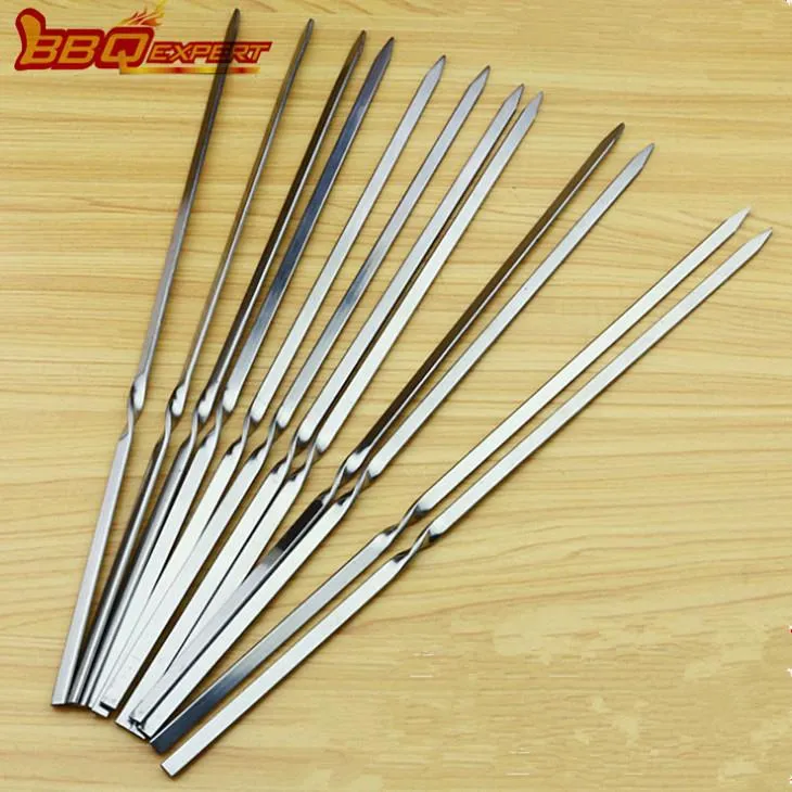 Stainless   Azzar   Kabob   Flat   Skewers   BBQ   Kebab   Stikek